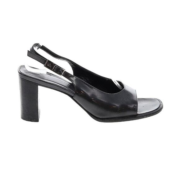 Authentic Vintage Gucci Slingback Black Open Toe Heels Size 7.5 Women’s - Picture 1 of 9